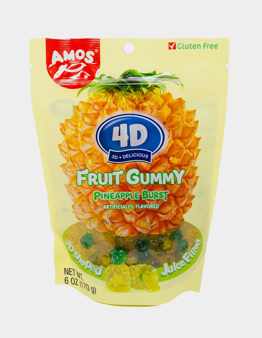 AMOS 4D Fruit Pineapple Burst Gummy Candy