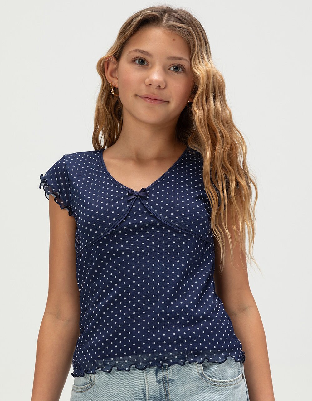 RSQ Girls Polka Dot Mesh Top