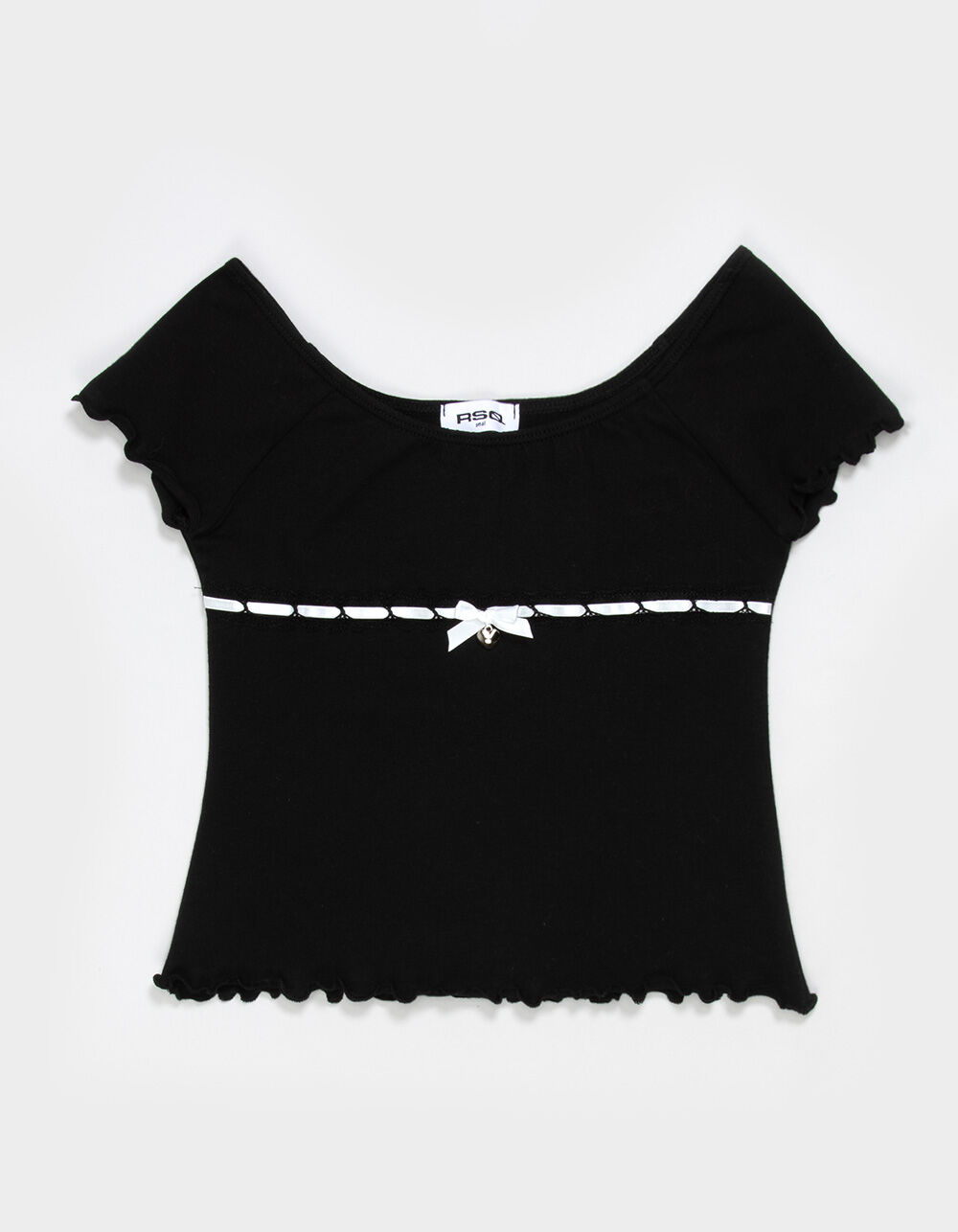 RSQ Girls Lace Heart Charm Top