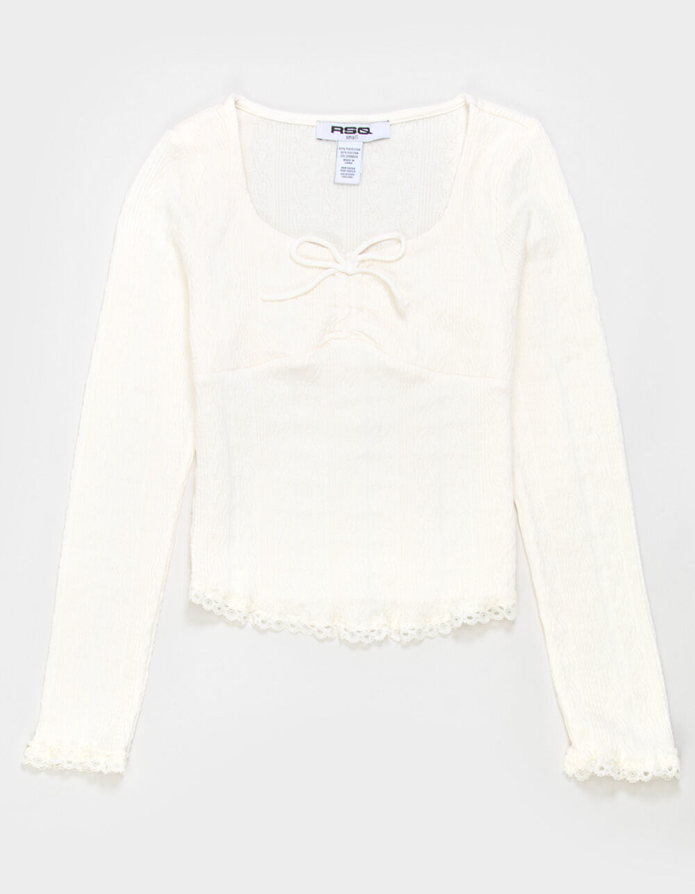 RSQ Girls Texture Cinch Long Sleeve Top