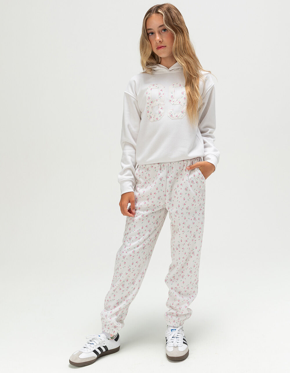 FULL TILT All Over Ditsy Print Girls Joggers