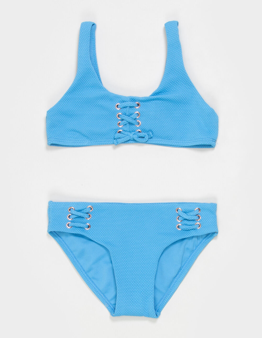 RAISINS Saltwater Solids Girls Texture Bralette Bikini Set