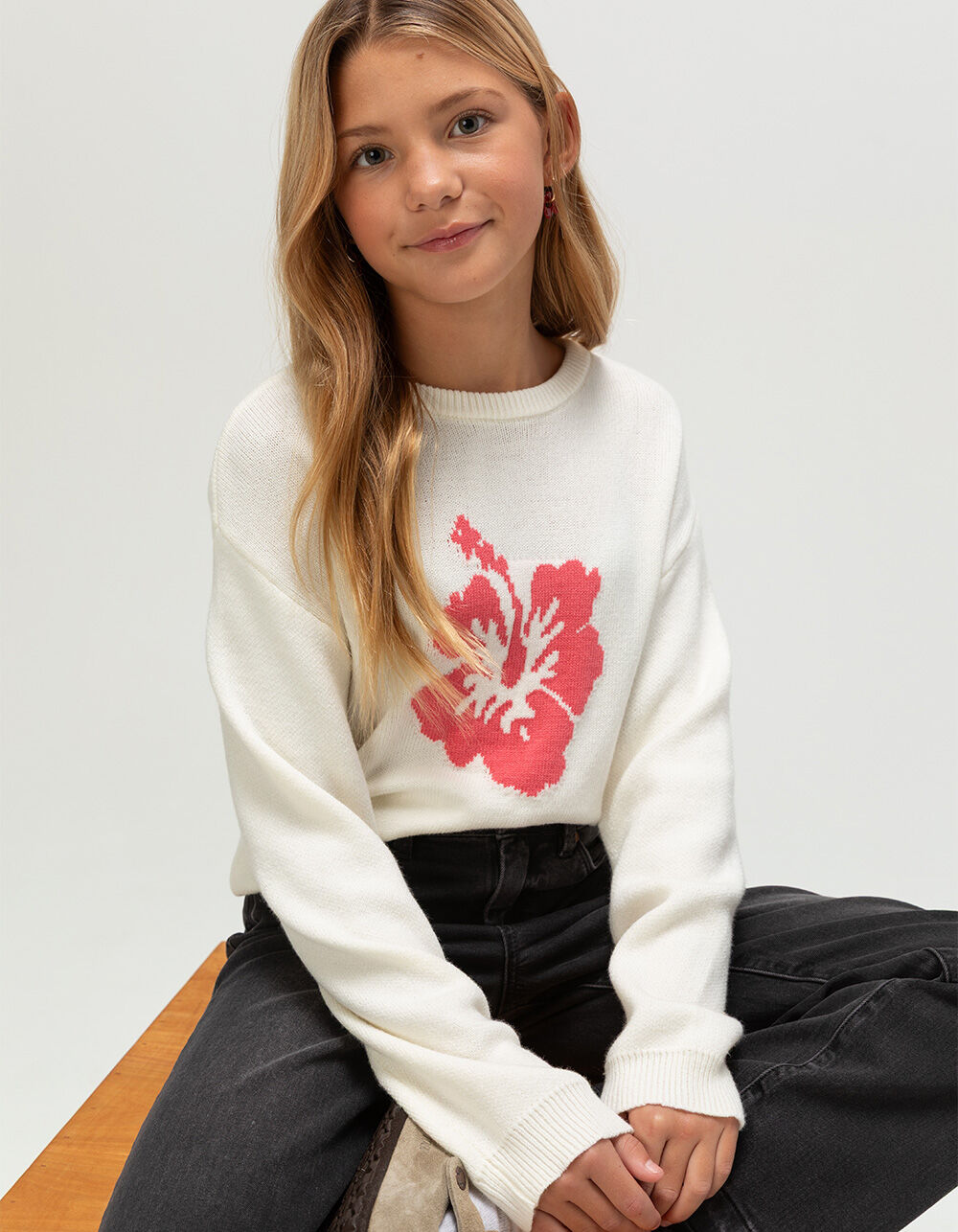 RSQ Girls Hibiscus Sweater