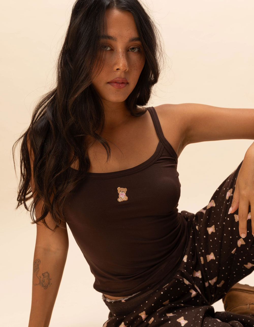 FULL TILT Embroidered Teddy Bear Womens Cami