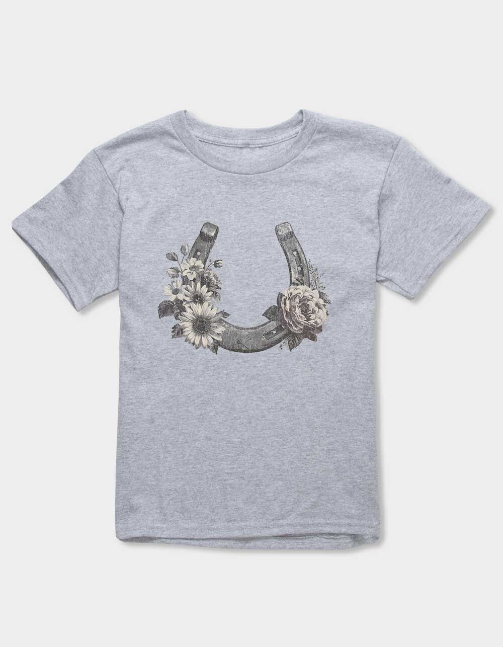 FLORAL Horseshoe Flowers Girls Tee