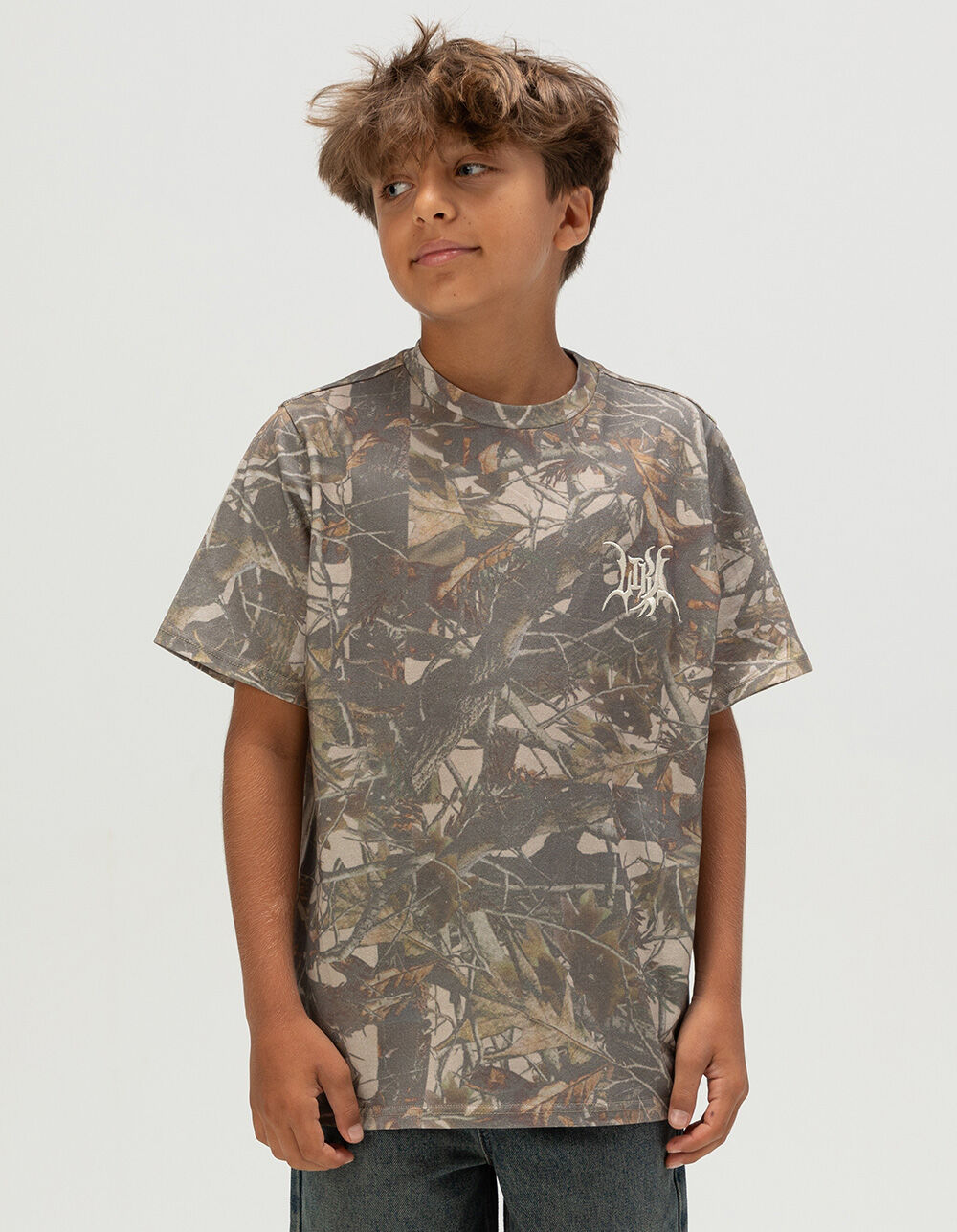 LIRA Woodland Camo Embroidered Boys Tee