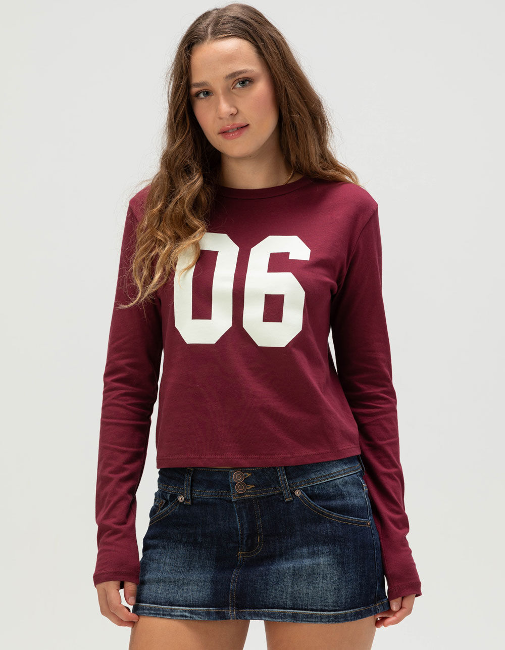 RSQ Womens 06 Long Sleeve Baby Tee