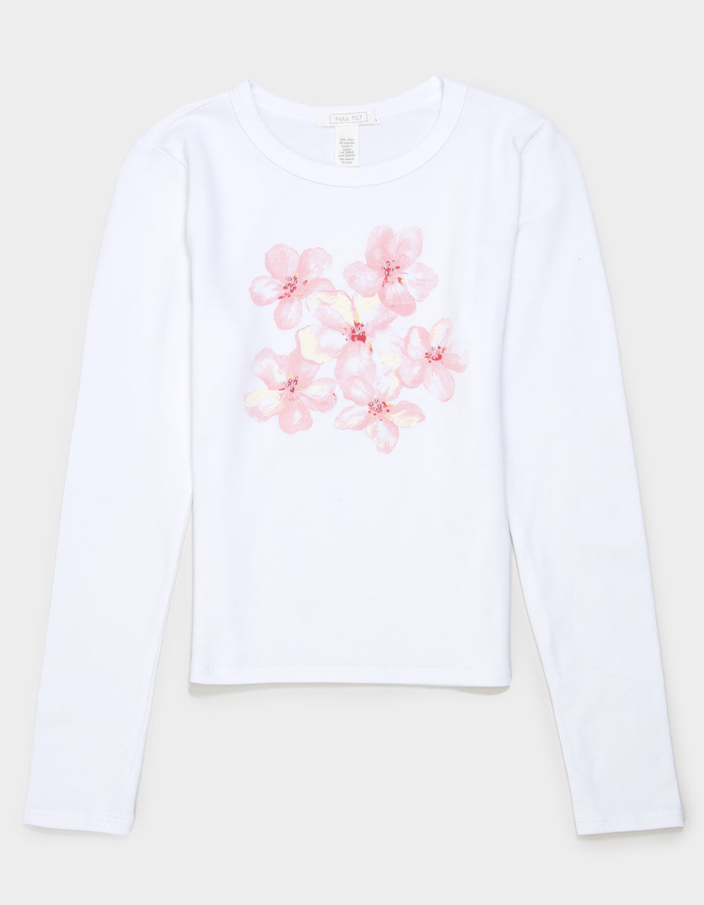 FULL TILT Floral Beaded Girls Long Sleeve Baby Tee FULL TILT Floral Beaded Girls Long Sleeve Baby Tee