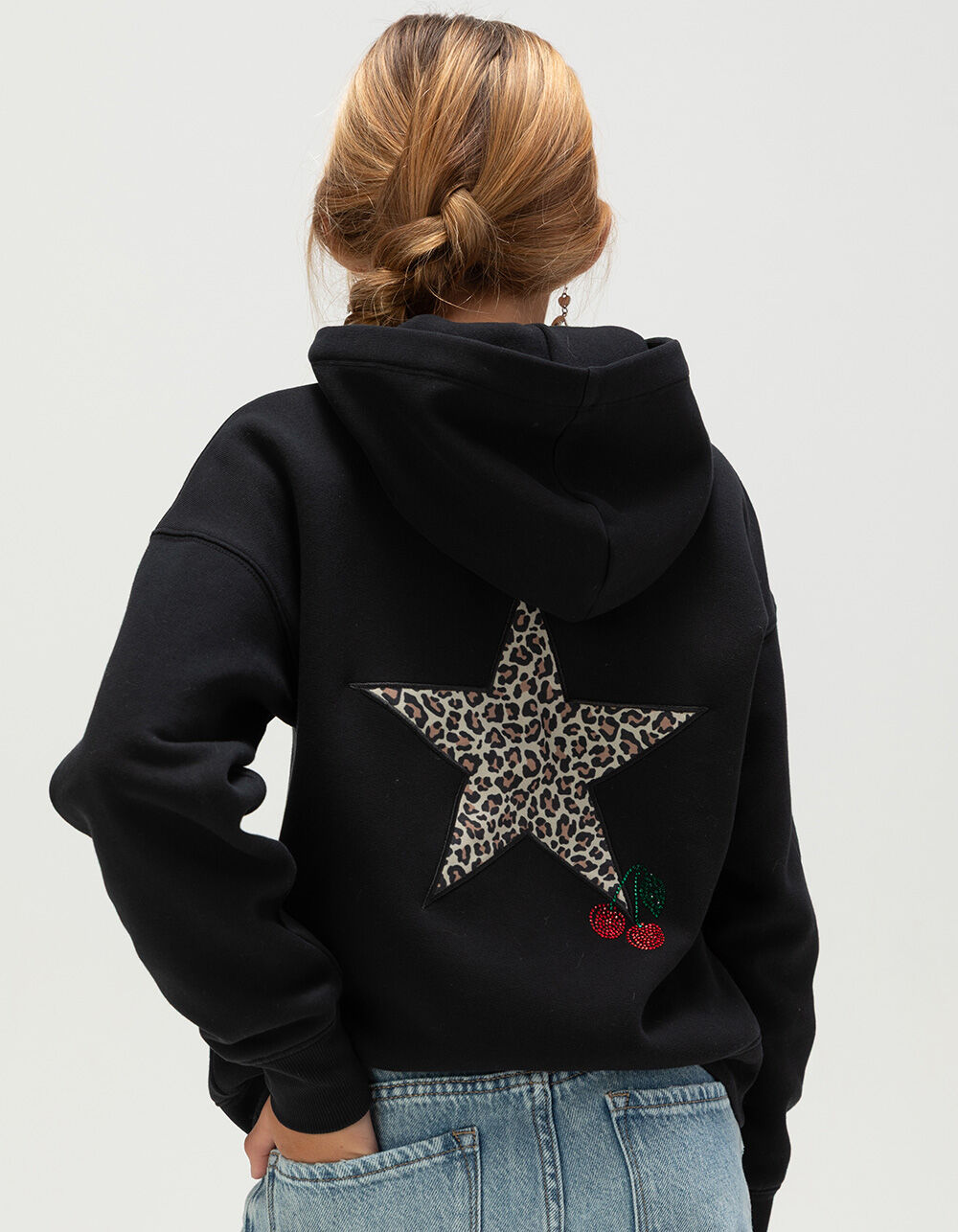 FULL TILT Leopard Star Girls Hoodie