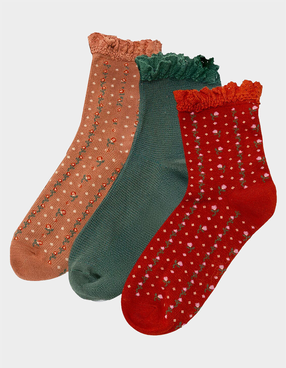 FREE PEOPLE Womens Ruffle Socks 3 Pack