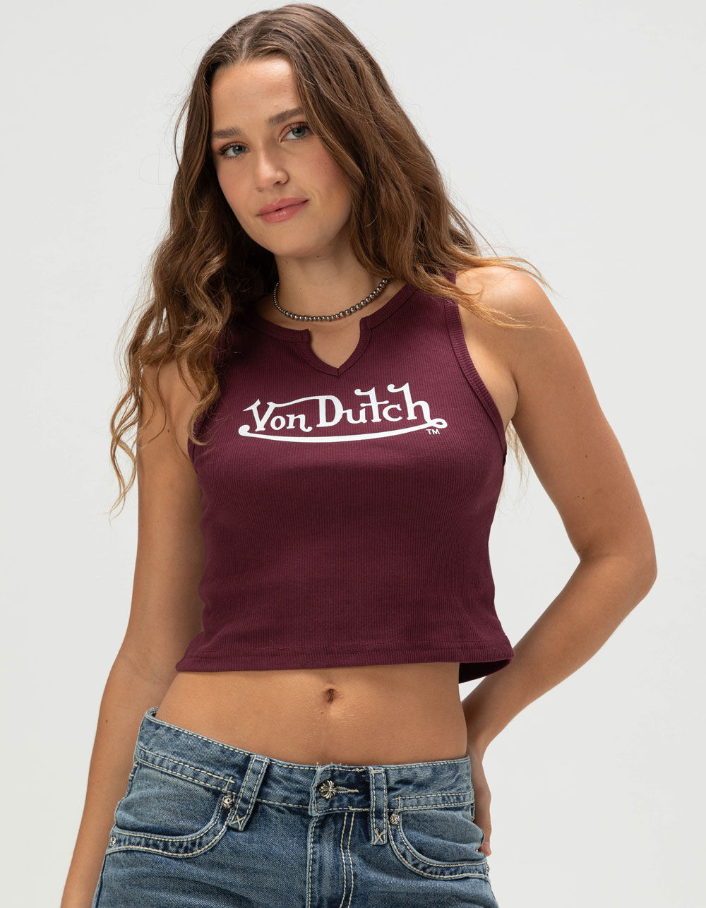 VON DUTCH Notch Rib Womens Tank Top
