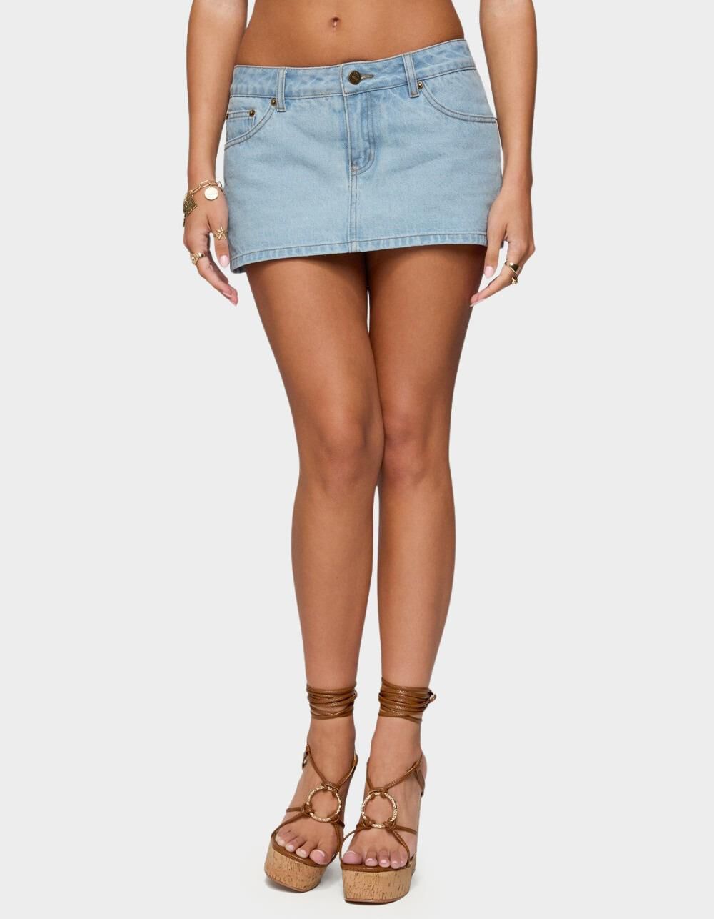 EDIKTED Camelia Denim Mini Skort