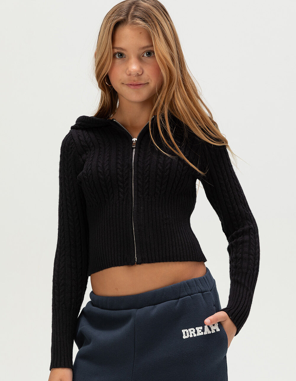 FULL TILT Cable Girls Zip-Up Hoodie