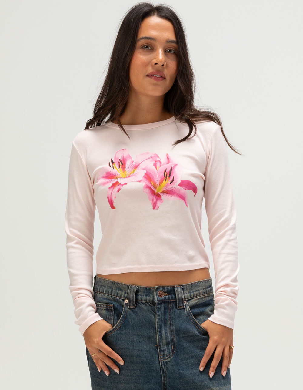 FULL TILT Lily Womens Long Sleeve Baby Tee