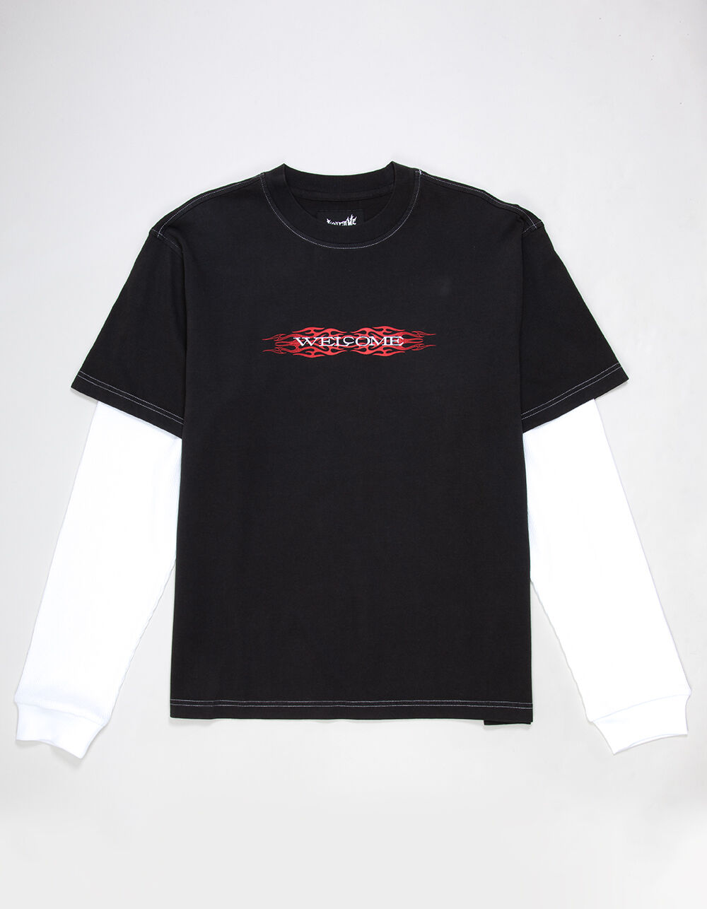 WELCOME SKATEBOARDS Brevity Mens Long Sleeve 2fer Tee