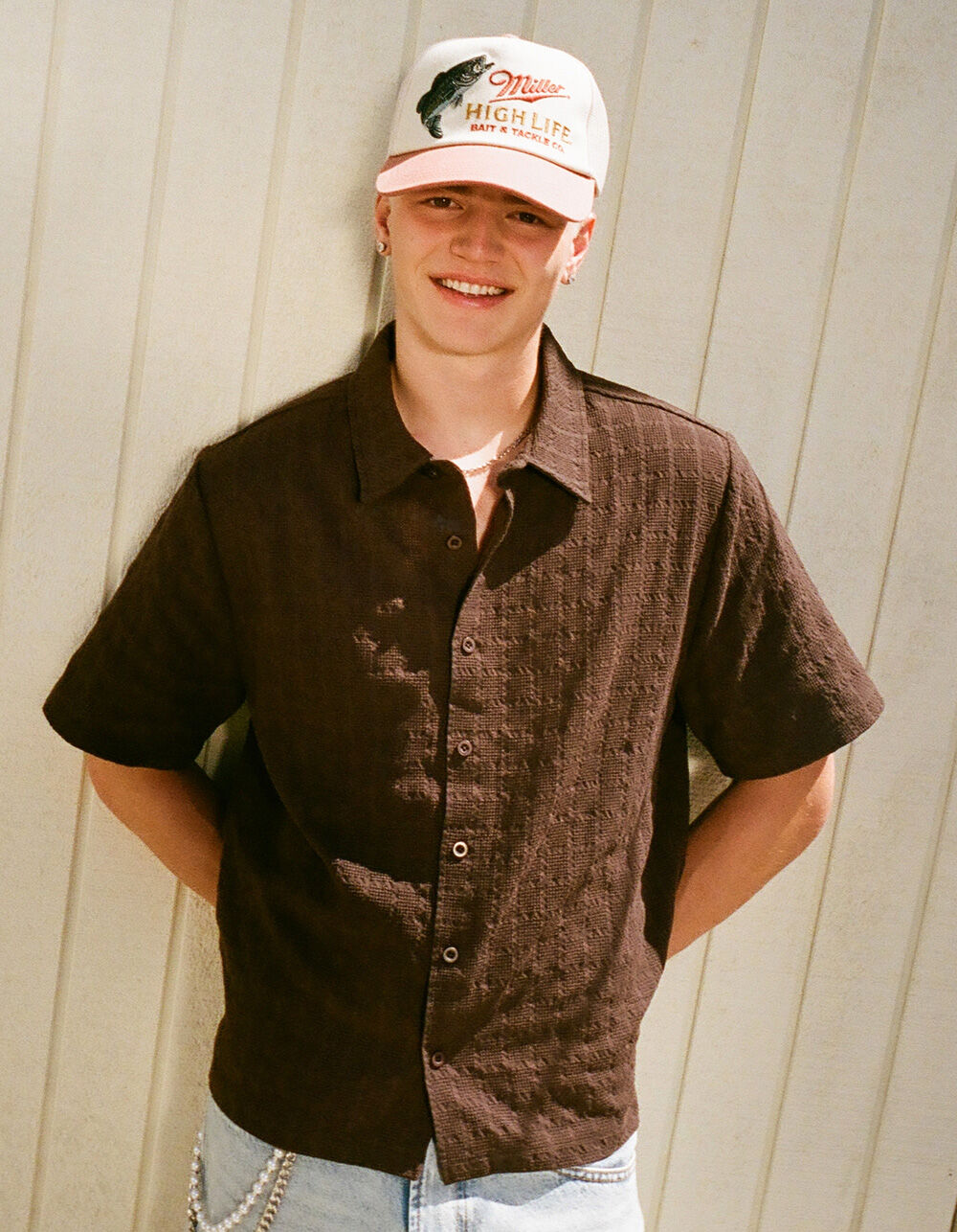 RSQ Mens Textured Button Up Shirt