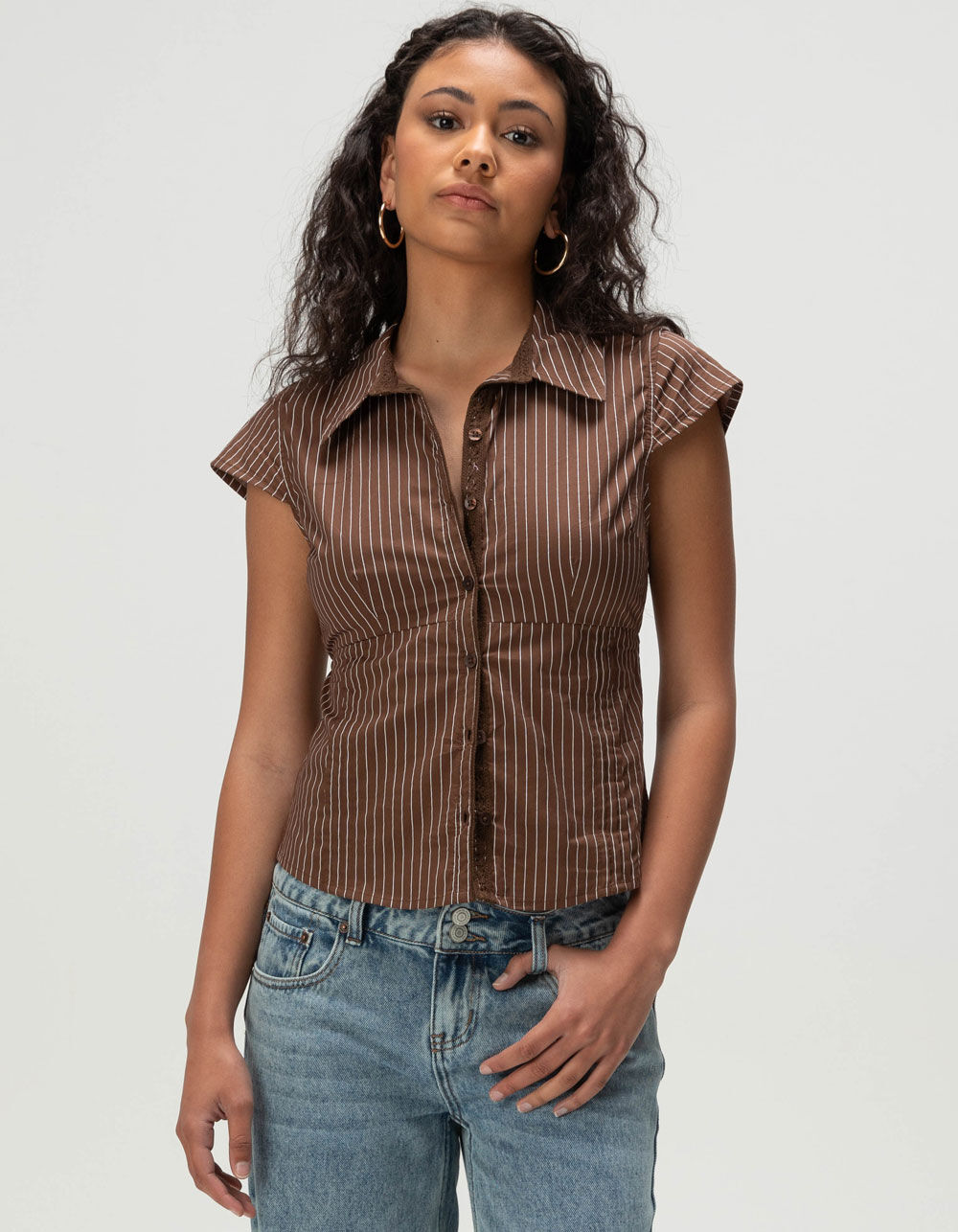 RSQ Womens Button Up Shirt