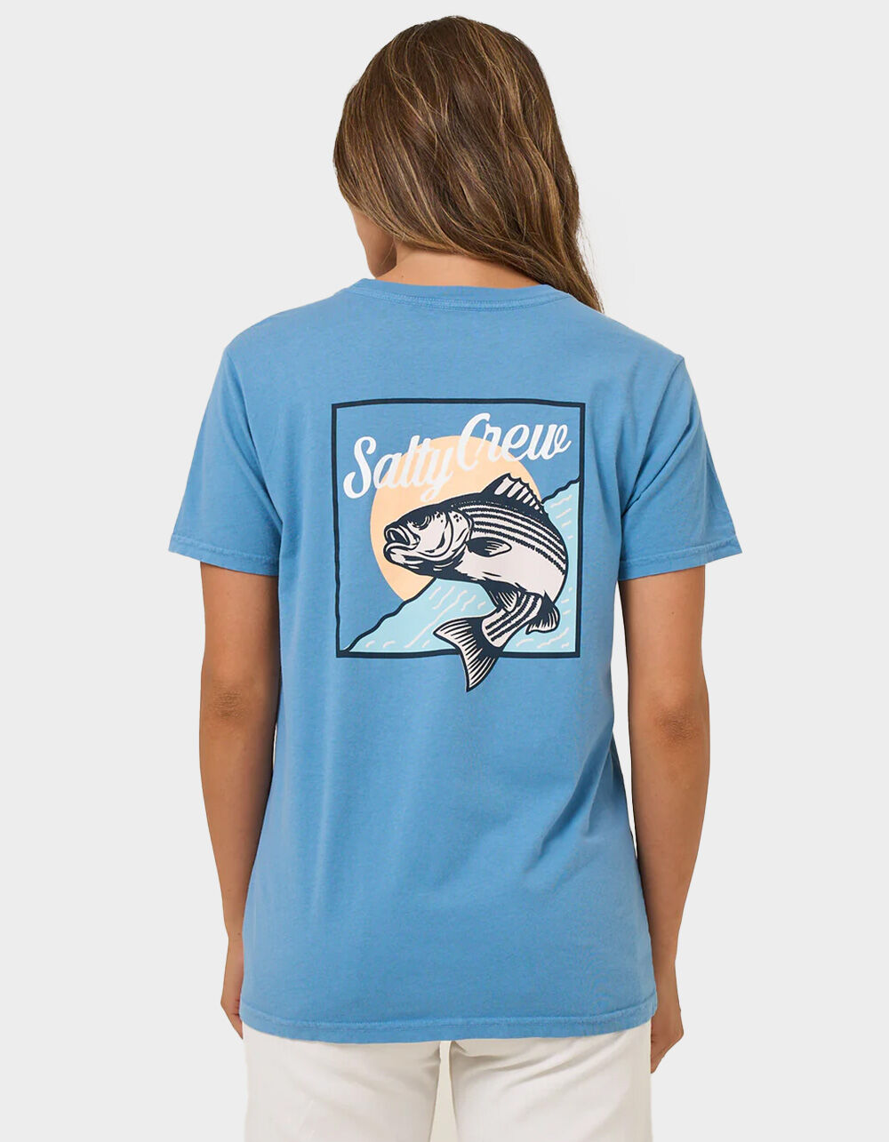 SALTY CREW Fish Stamp Womens Boyfriend Tee
