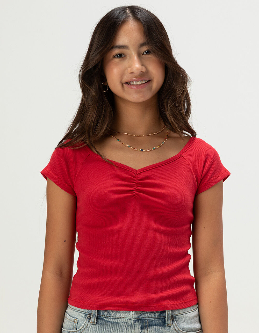 FULL TILT Essentials Girls Cinch Tee