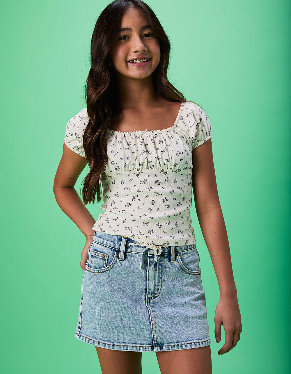 RSQ Girls Self Tie Denim Skort