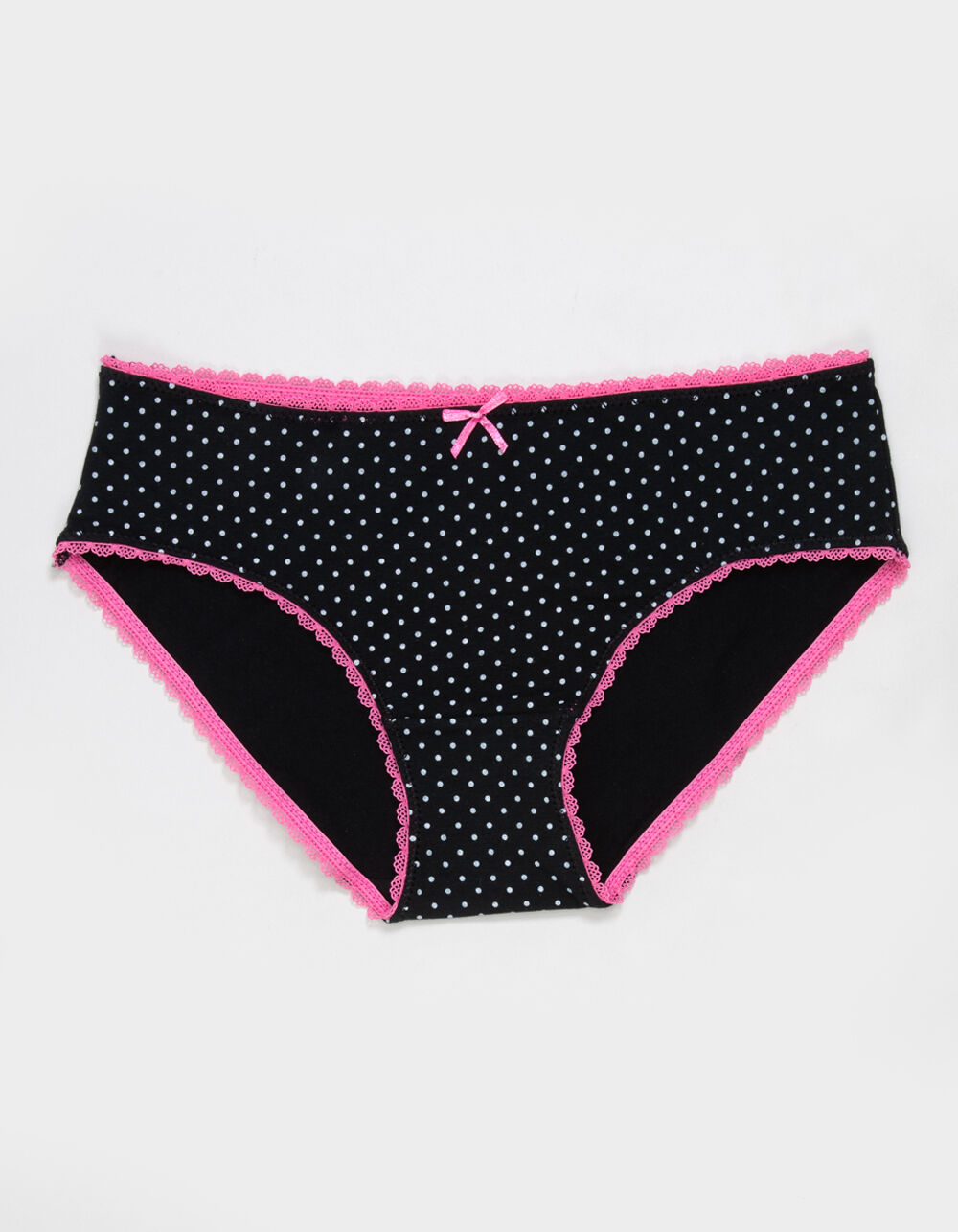 FULL TILT Cotton Bow Lace Trim Hipster Panties