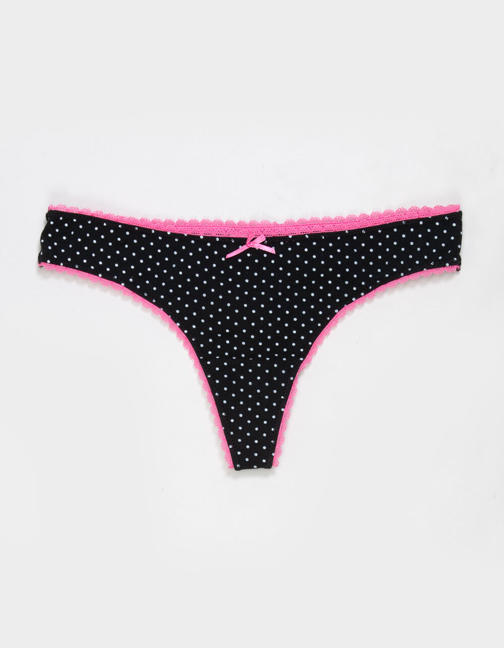 FULL TILT Cotton Bow Lace Trim Thong