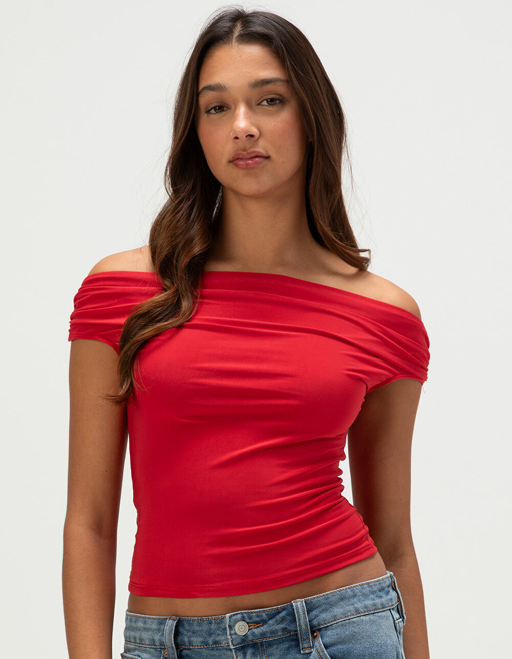 TILLYS Womens Off The Shoulder Butter Soft Top