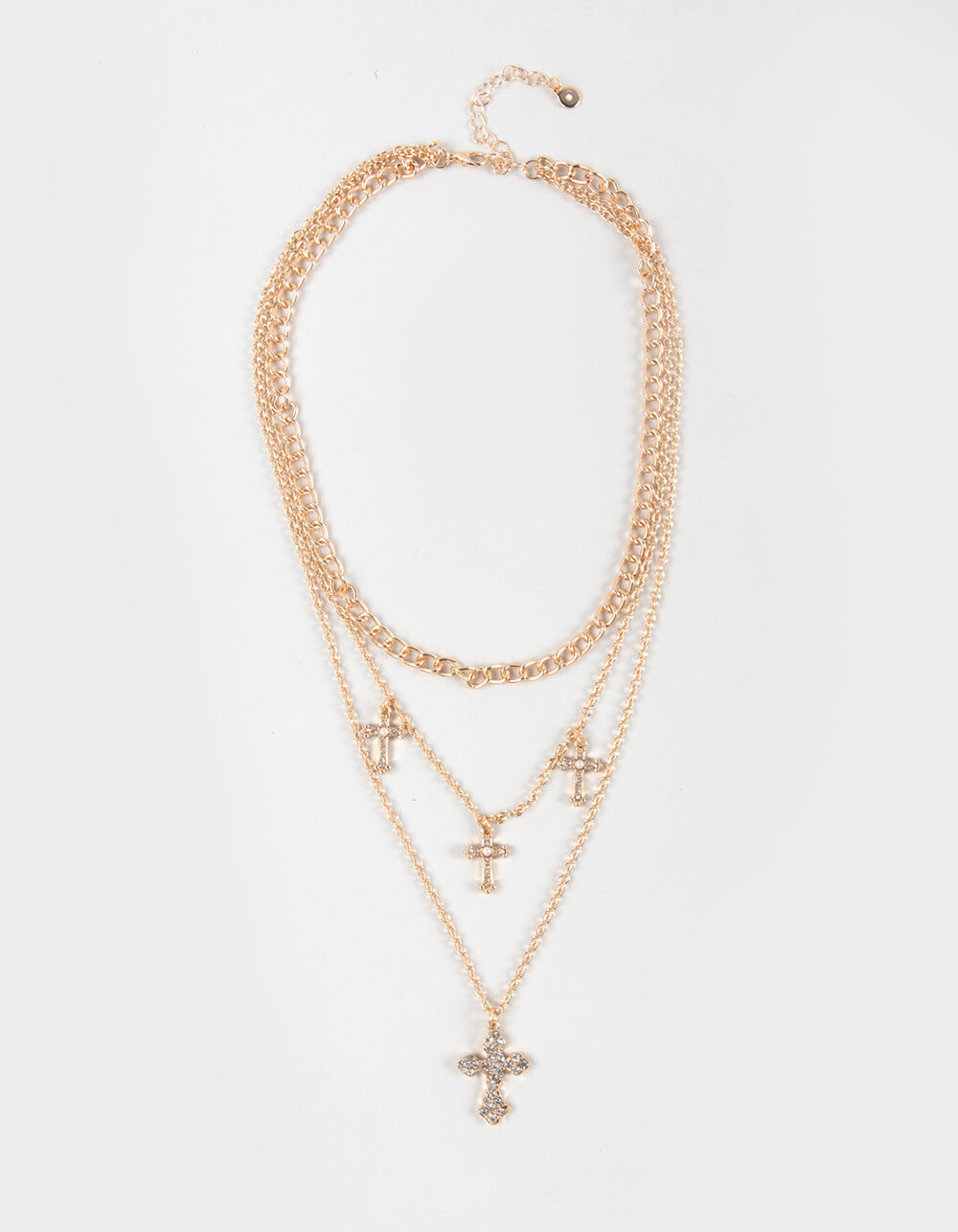 FULL TILT Layered Multi Cross Charm Necklace