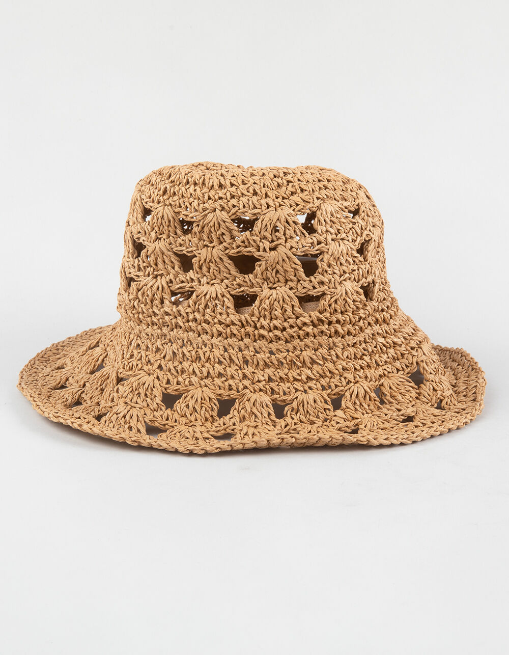 Laser Cut Womens Straw Bucket Hat