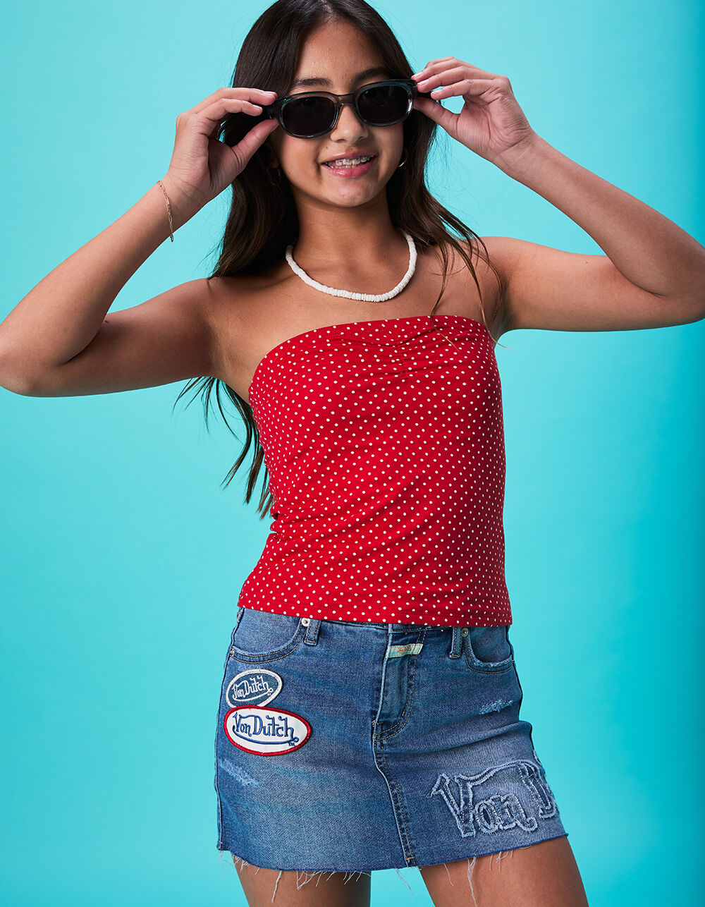 VON DUTCH Girls Denim Skort