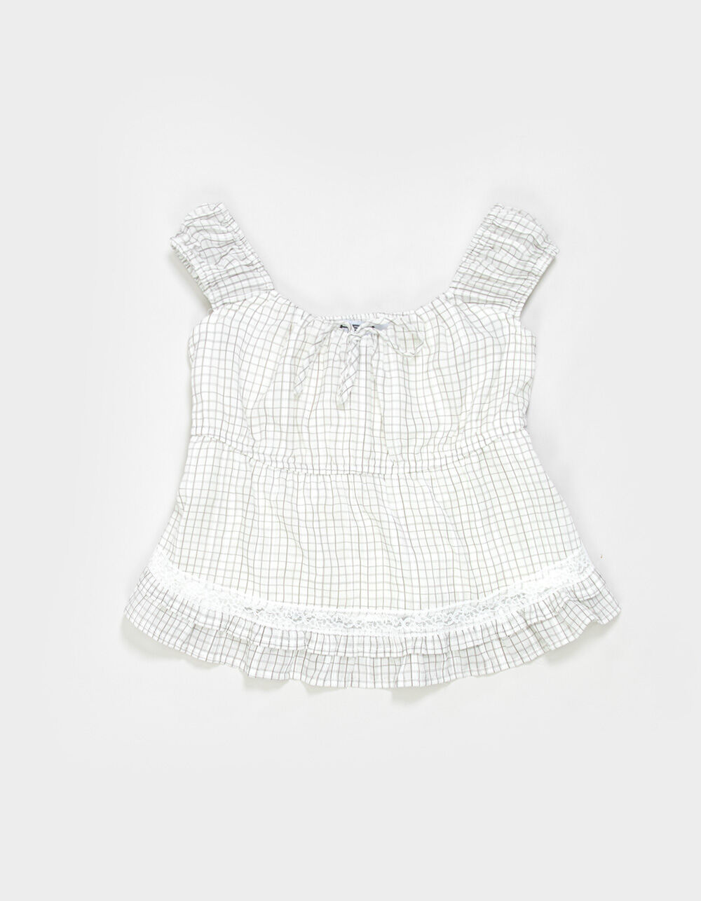 RSQ Girls Tie Gingham Babydoll Top