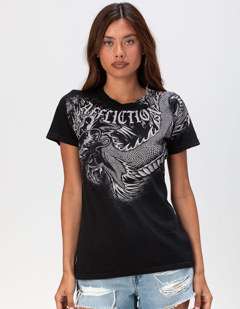 AFFLICTION Ryu Moon Womens Tee