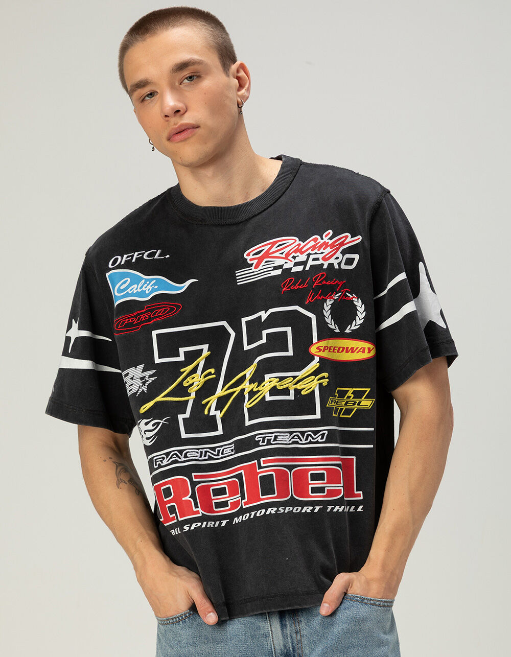 RSQ Mens Moto Boxy Tee