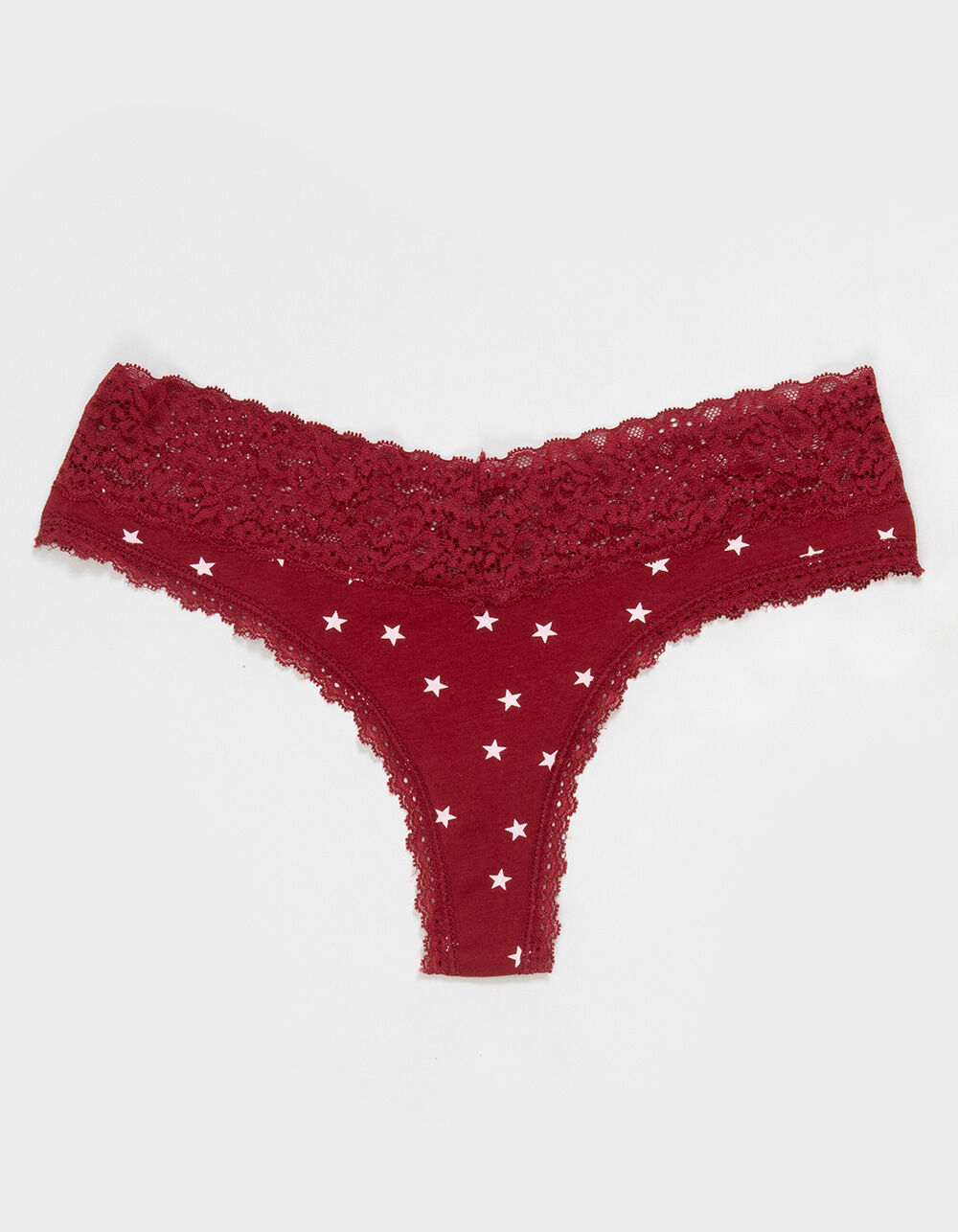 FULL TILT Stretch Cotton Lace Trim Thong