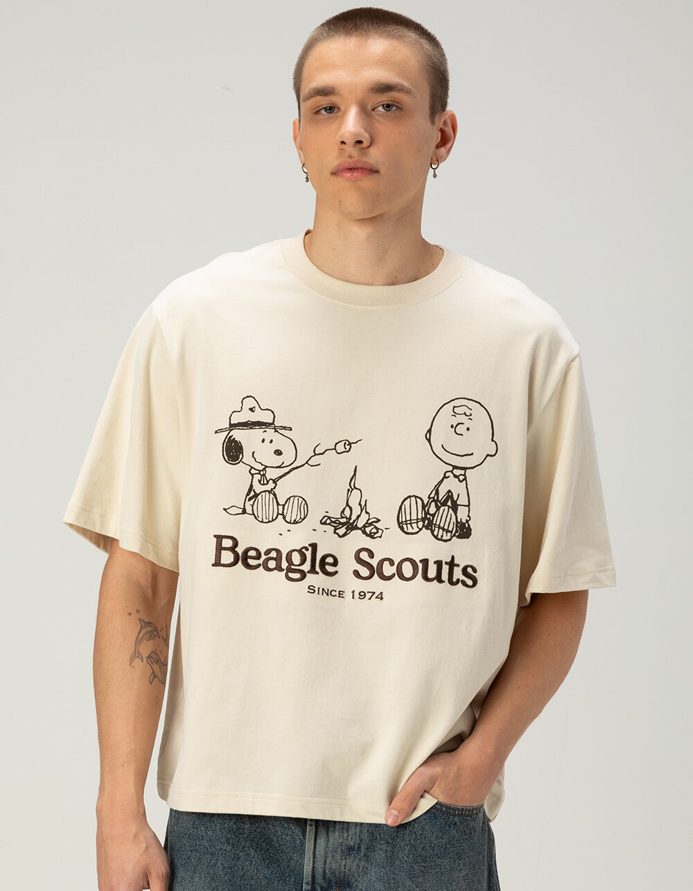 RSQ x Peanuts Scouts Mens Boxy Tee