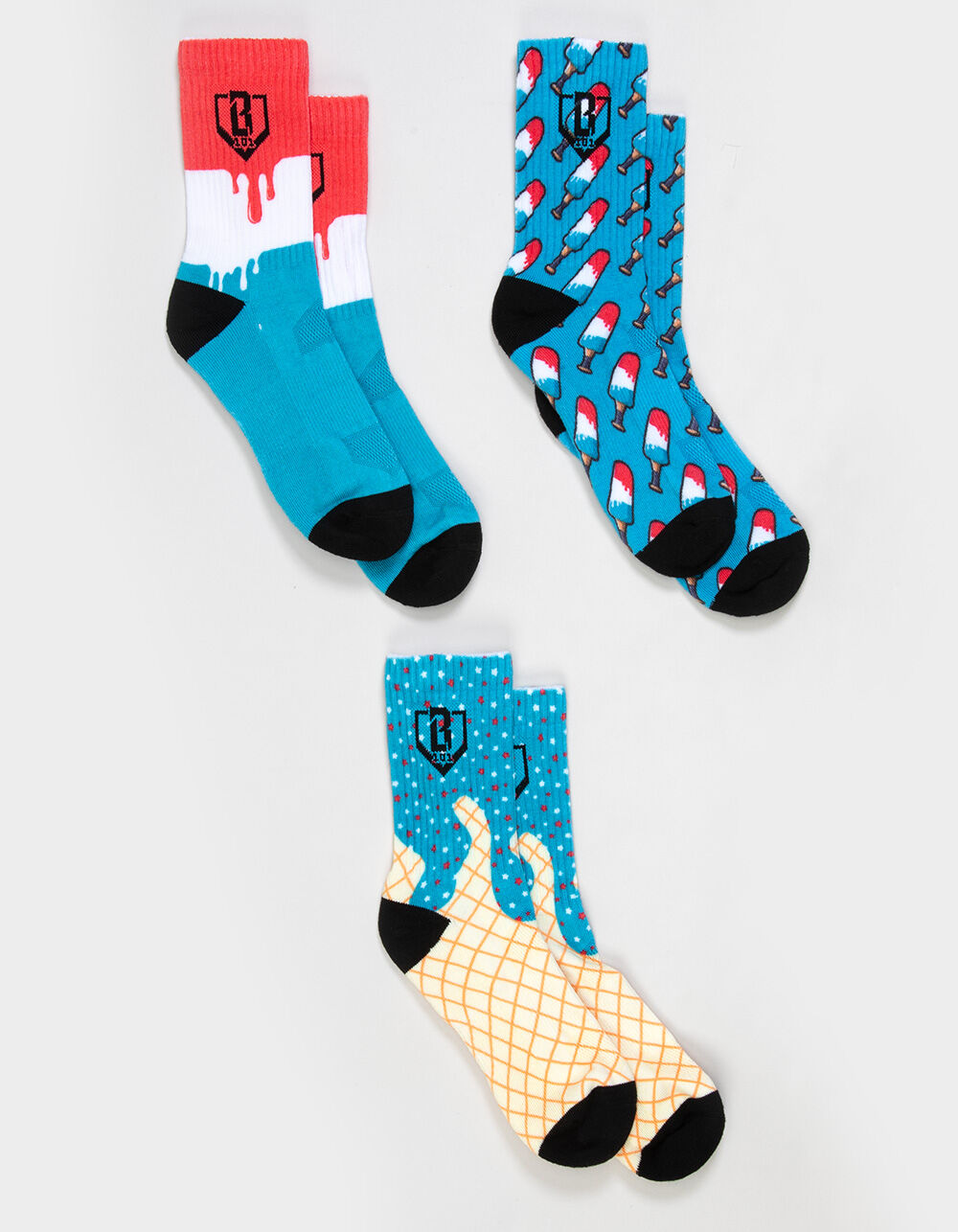 BASEBALL LIFESTYLE 101 Bomb Pop 3 Pack Boys Crew Socks