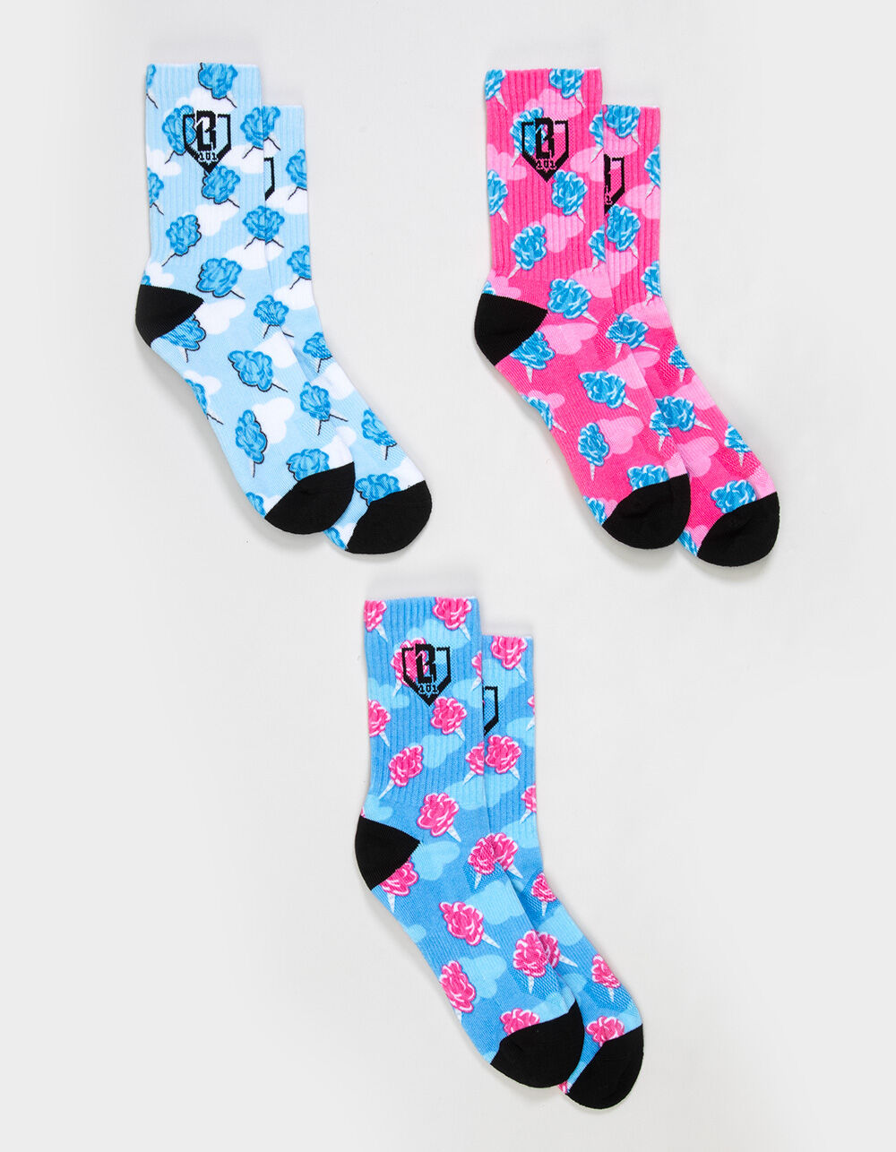 BASEBALL LIFESTYLE 101 Cotton Candy 3 Pack Boys Crew Socks