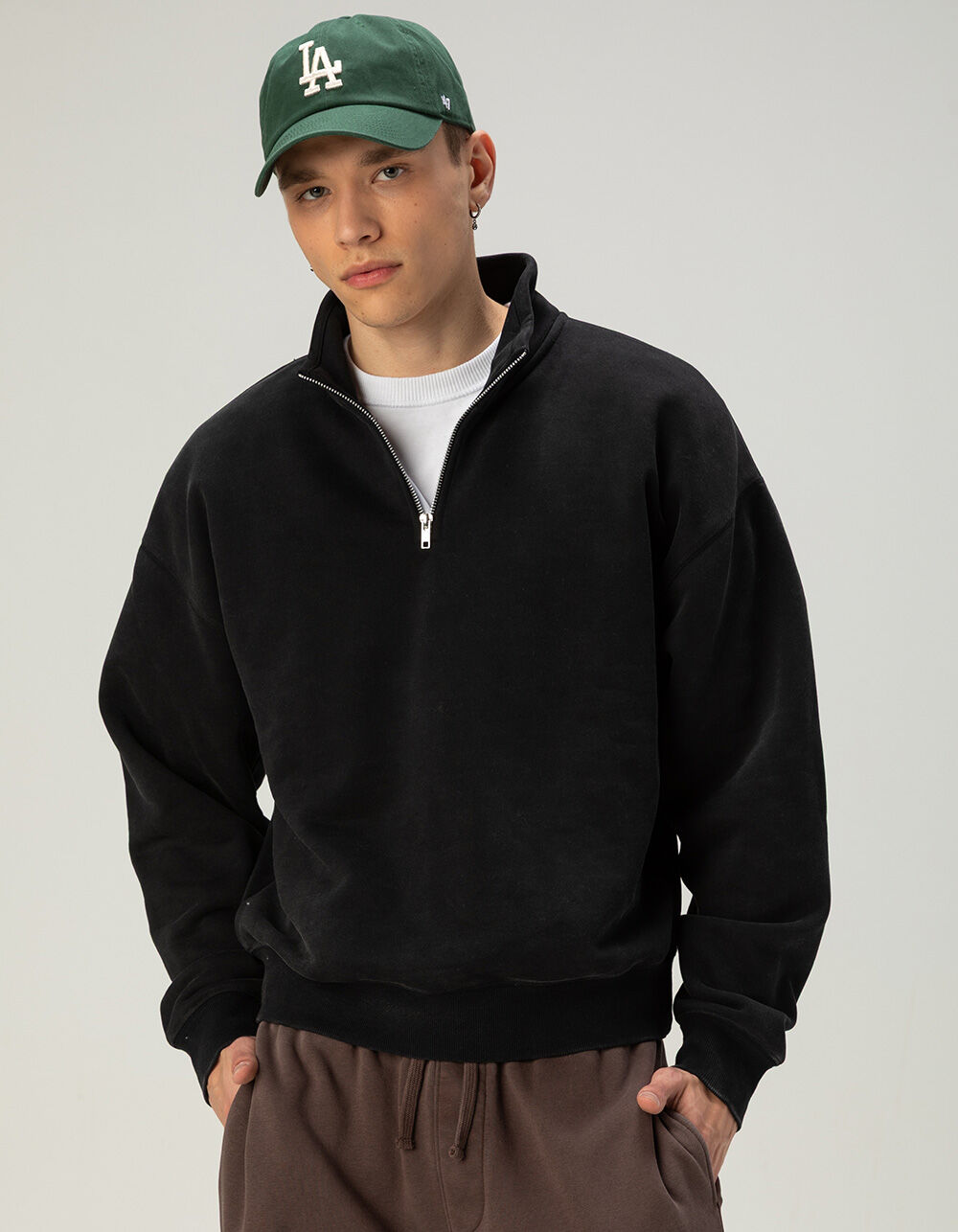 RSQ Mens Quarter Zip Oversized Sweatshirt