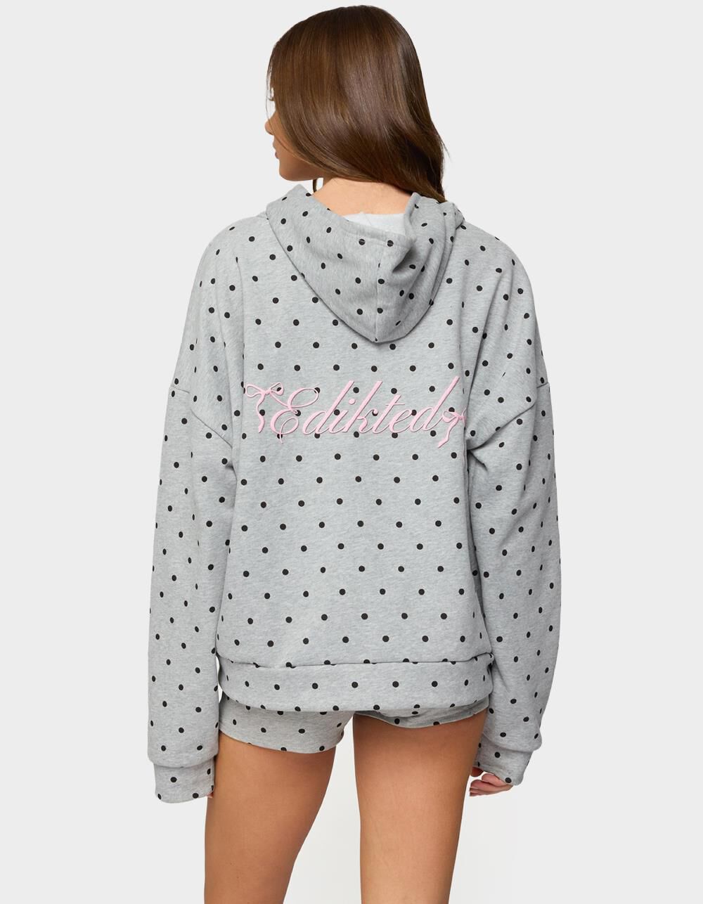 EDIKTED Chelsie Polka Dot Hoodie