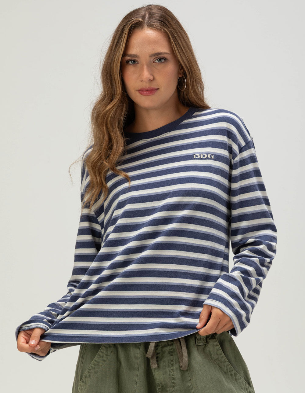 BDG Urban Outfitters Kai Womens Boxy Long Sleeve Stripe Tee
