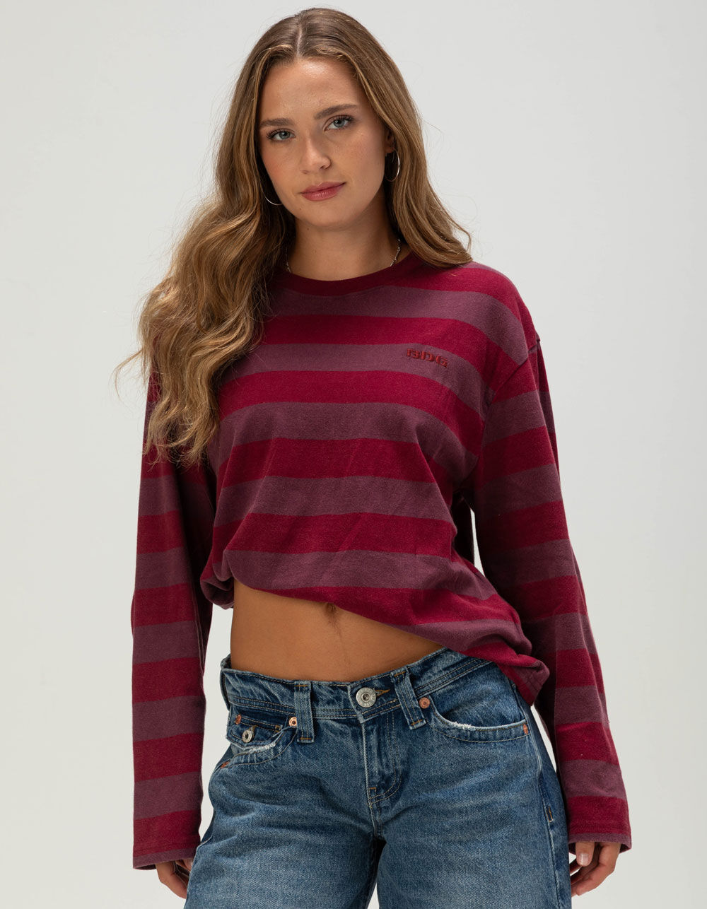 BDG Urban Outfitters Kai Womens Boxy Long Sleeve Stripe Tee