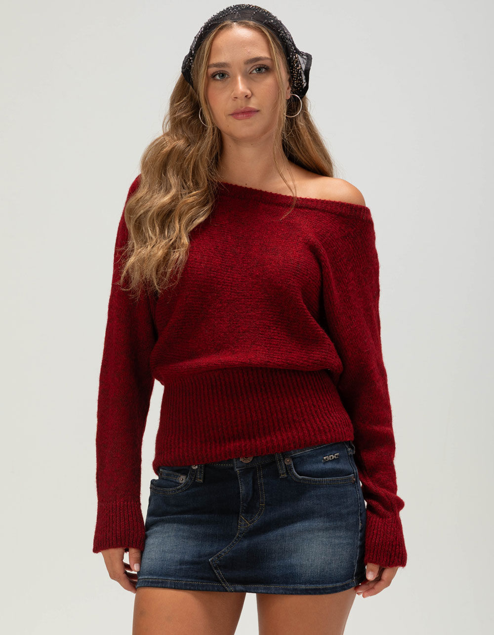 BDG Urban Outfitters Jordan Womens Off The Shoulder Sweater