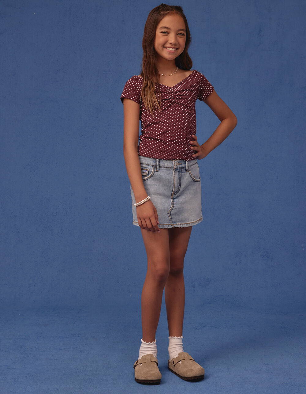 RSQ Girls Thick Stitch Denim Skort