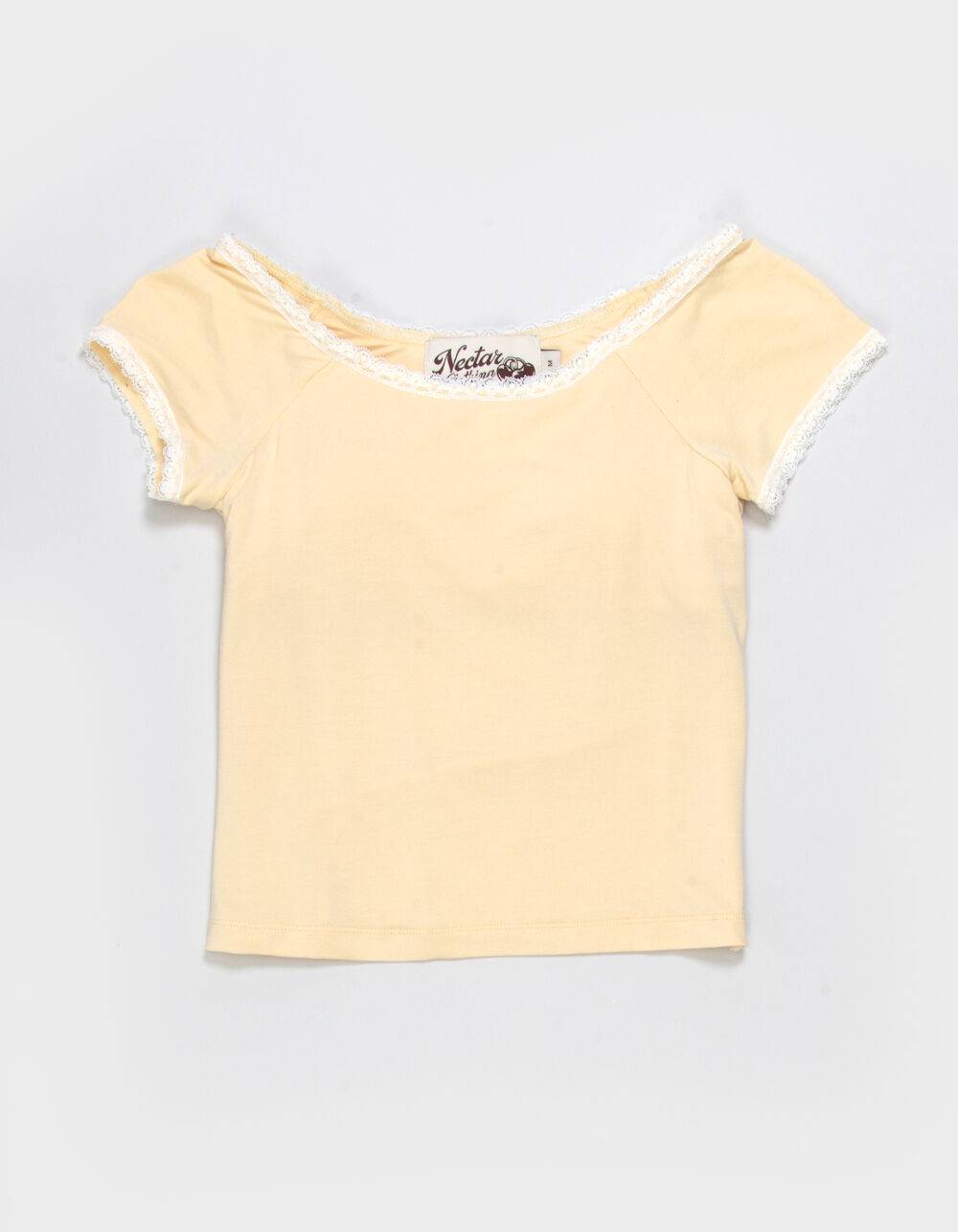 NECTAR CLOTHING Girls Lace Trim Top