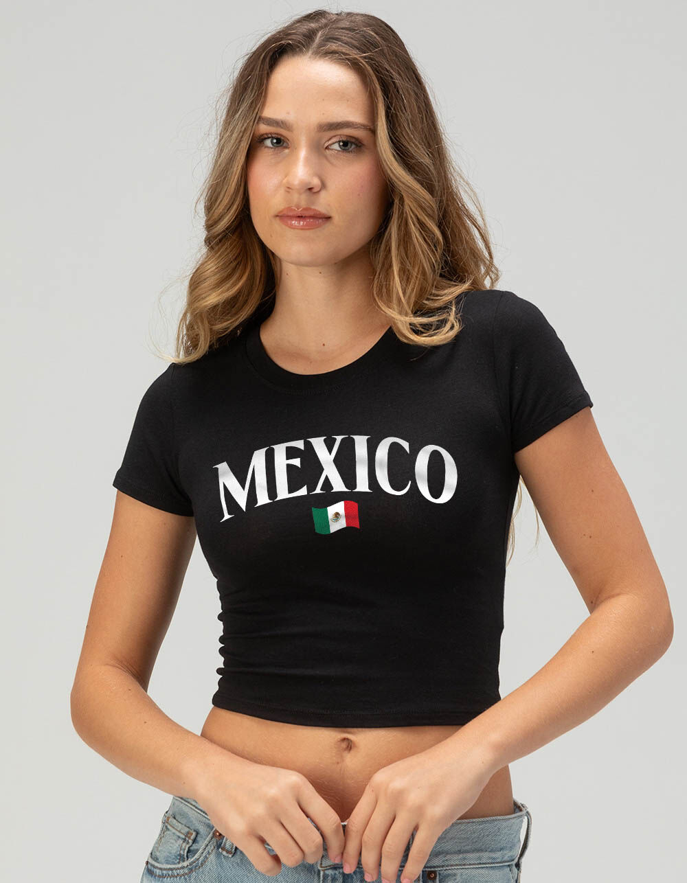 MEXICO Flag Womens Baby Tee
