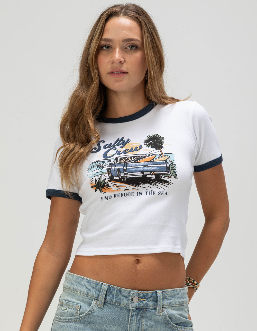 SALTY CREW Truck Bed Womens Ringer Tee