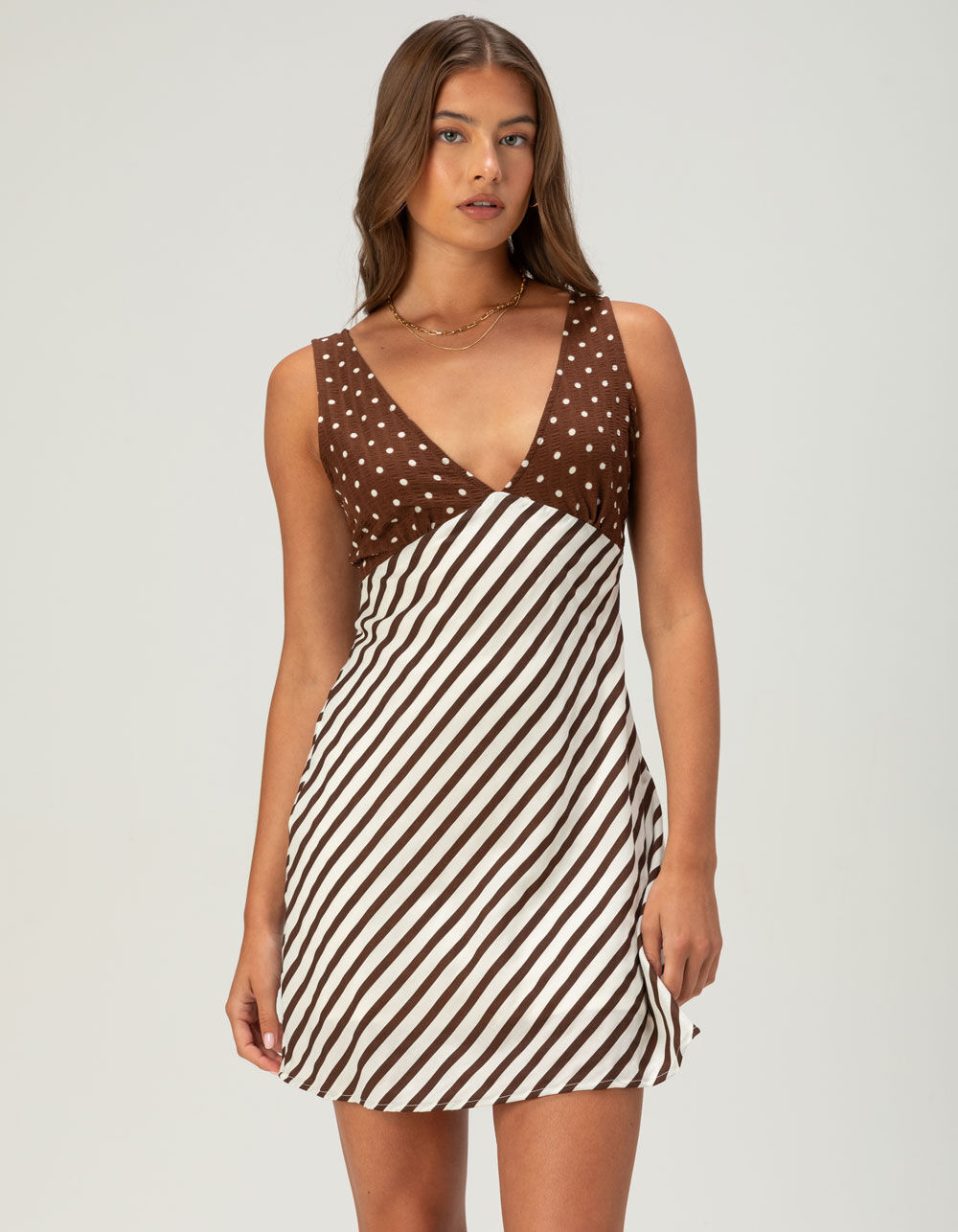 RSQ Womens Polka Dot & Stripe Dress