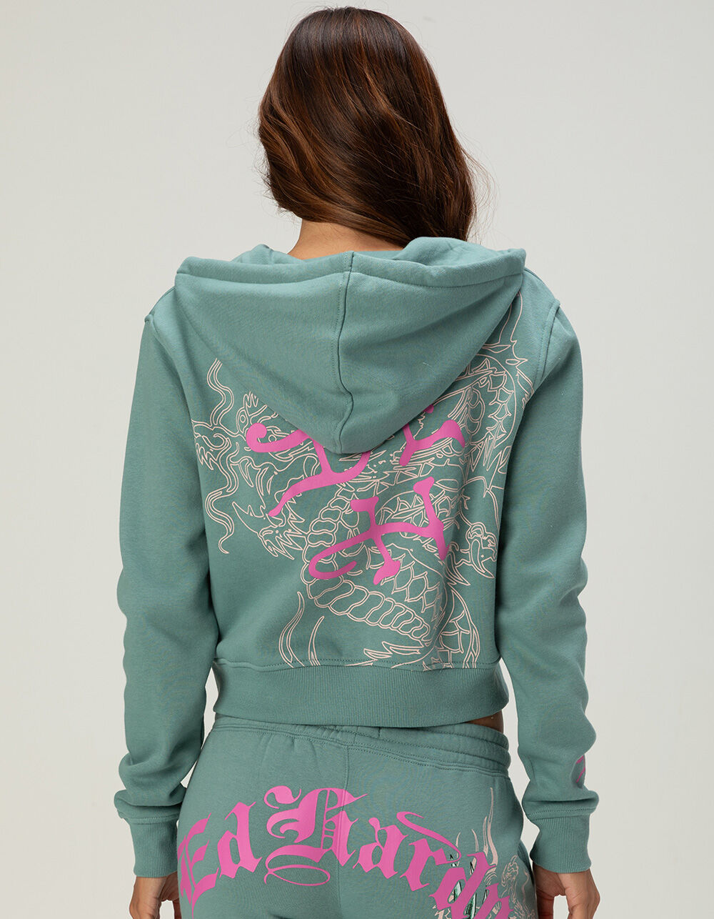 ED HARDY Panther Wings Womens Zip-Up Hoodie