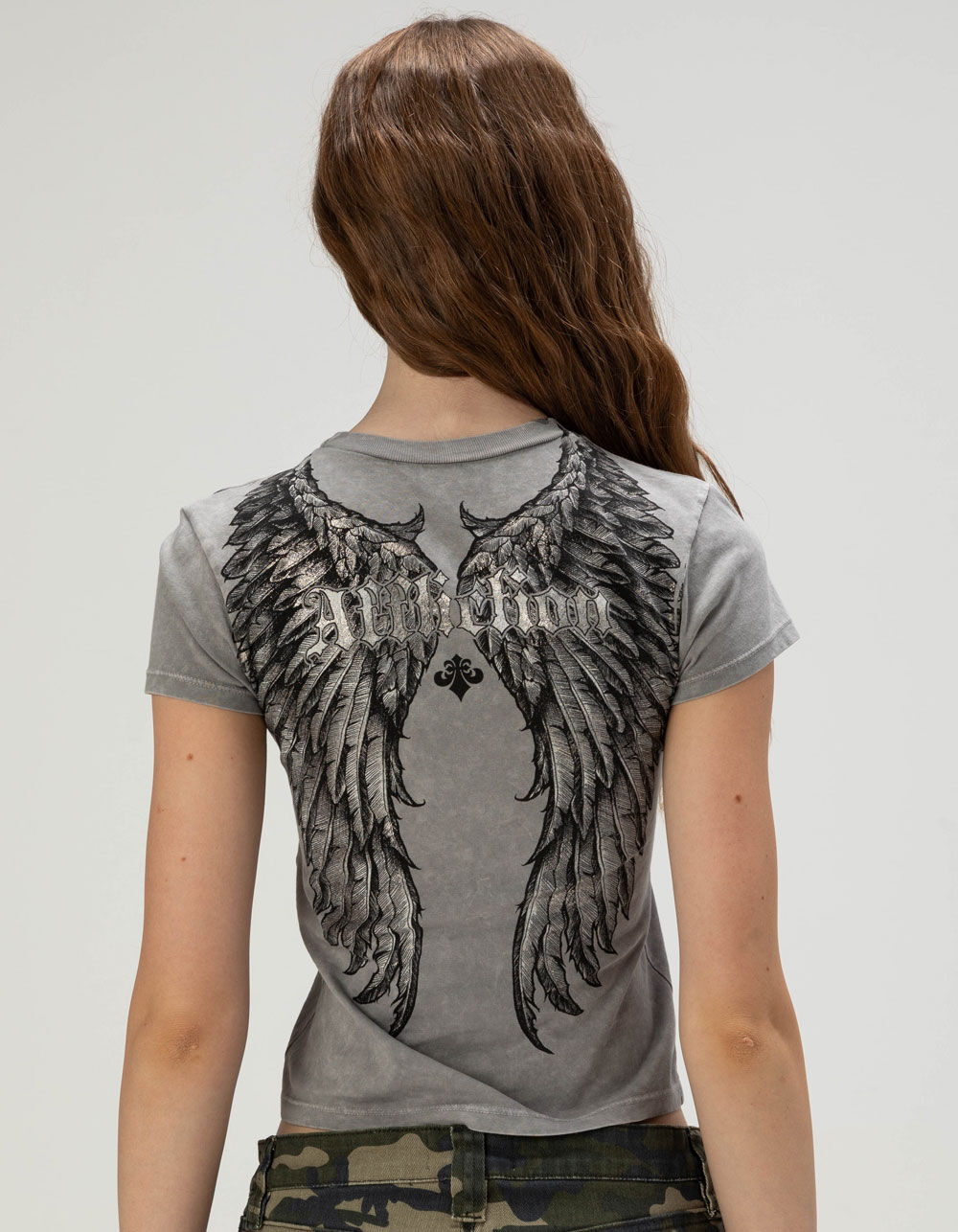 AFFLICTION Rosary Of Life Womens Baby Tee