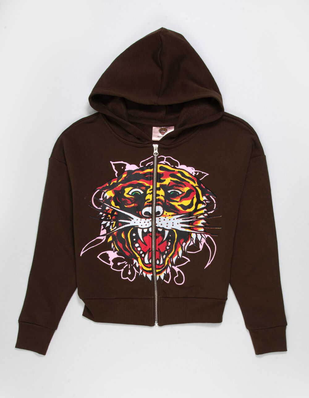 ED HARDY Tiger Face Girls Zip-Up Hoodie